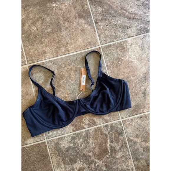 Skims Cotton Logo Demi Bra Soot Size 40C - Picture 3 of 8
